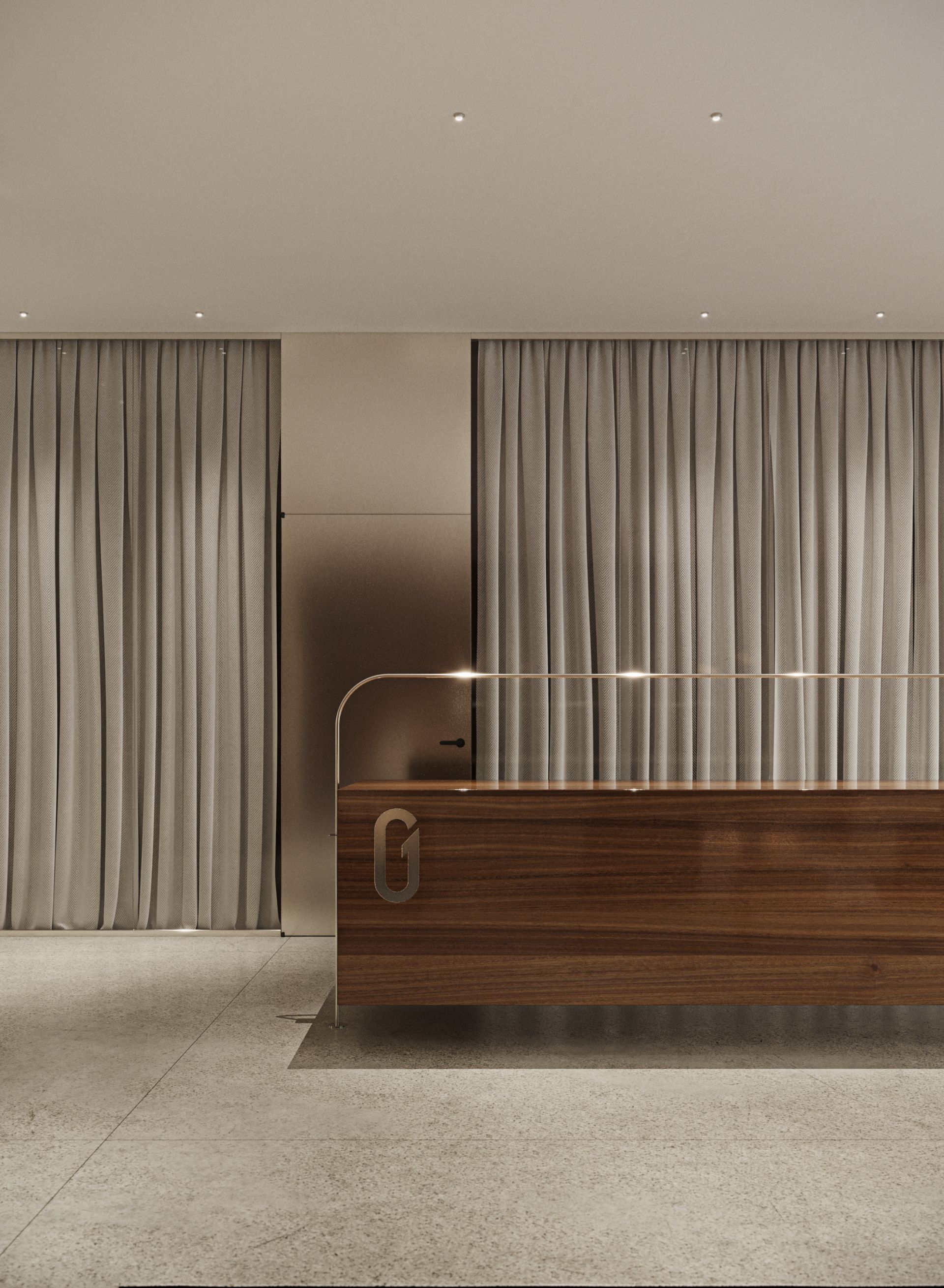 Stone & metal lobby